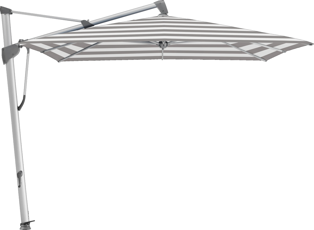 Glatz Parasol SOMBRANO® S+ carré 570 Steel Stripe Alu naturel eloxé