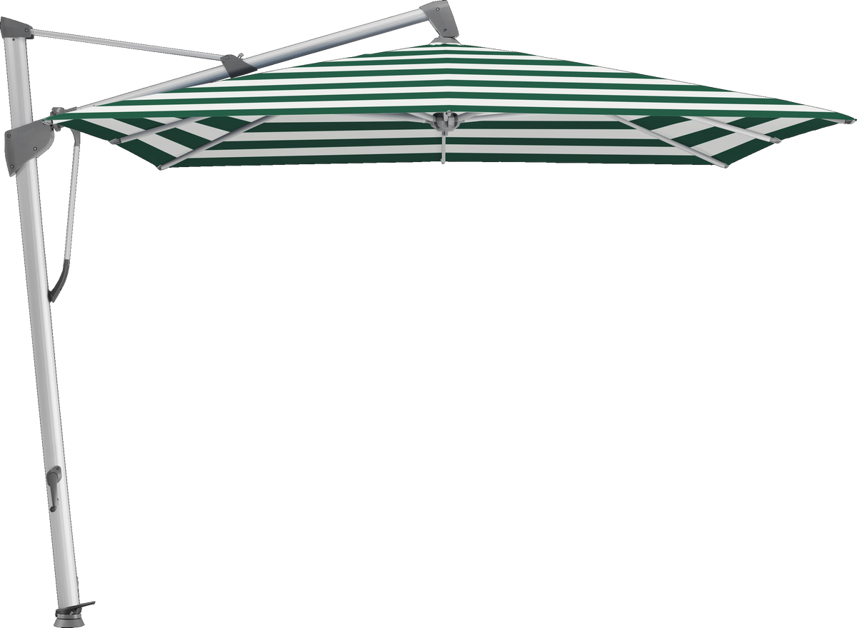 Glatz Parasol SOMBRANO® S+ carré 589 Green Stripe Alu naturel eloxé