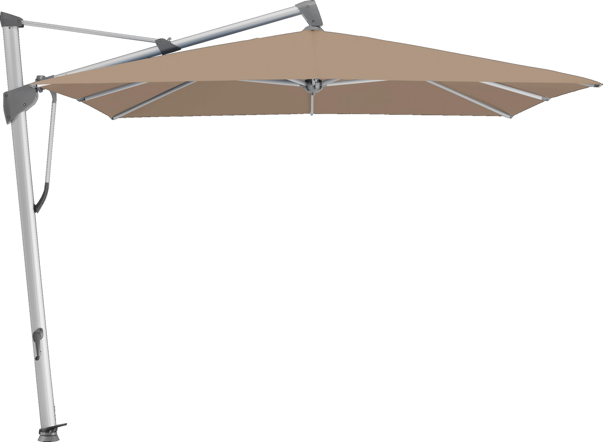 Glatz Parasol SOMBRANO® S+ carré 650 Camel Alu naturel eloxé