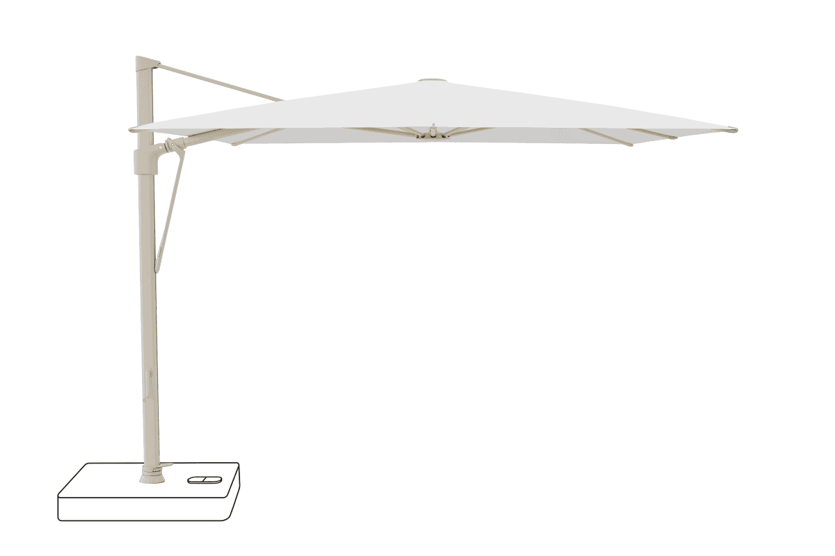 Glatz Parasol VITA Sfera carre Cat.5 500 Plaster Alu laque gris soie
