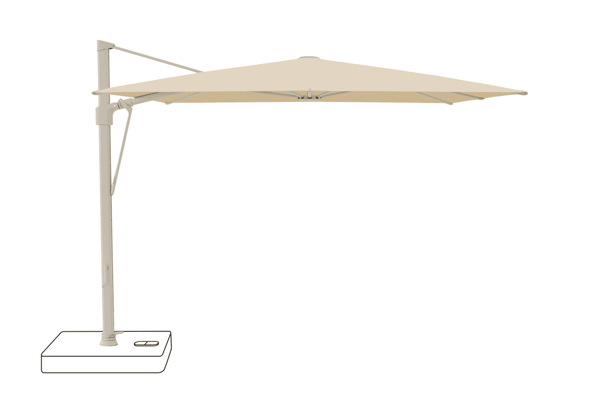 Glatz Parasol VITA Sfera carre Cat.5 526 Bamboo Alu laque gris soie