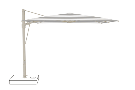Glatz Parasol VITA Sfera carre Cat.5 555 Grey Stripe Alu laque gris soie