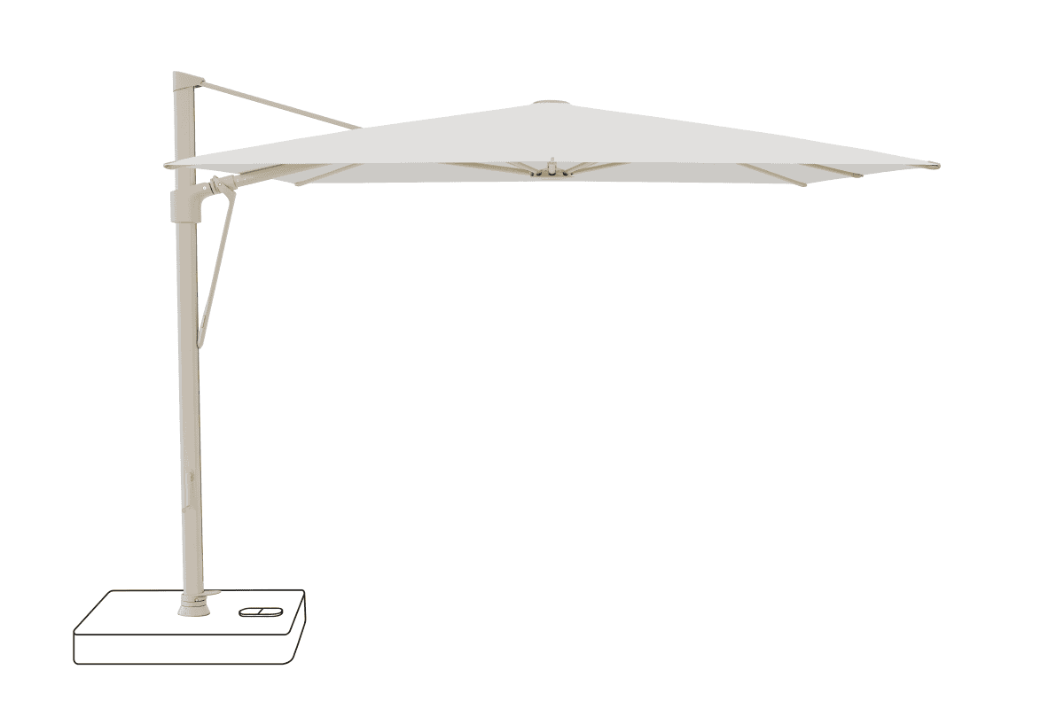 Glatz Parasol VITA Sfera carre Cat.5 556 Alabaster Alu laque gris soie