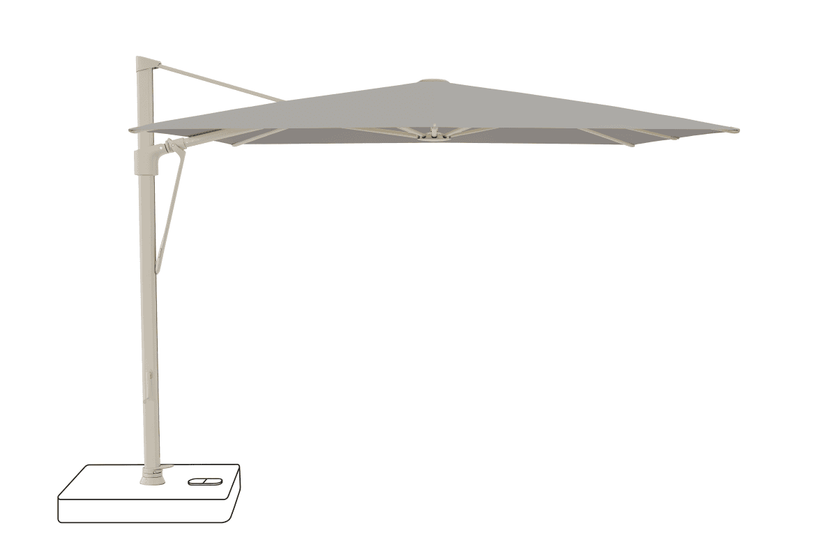 Glatz Parasol VITA Sfera carre Cat.5 558 Steel Alu laque gris soie
