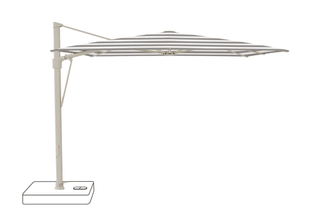 Glatz Parasol VITA Sfera carre Cat.5 570 Steel Stripe Alu laque gris soie