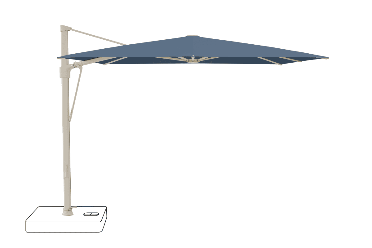 Glatz Parasol VITA Sfera carre Cat.5 600 Wave Alu laque gris soie