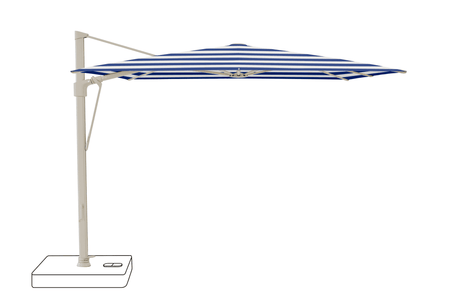 Glatz Parasol VITA Sfera carre Cat.5 602 Blue Stripe Alu laque gris soie
