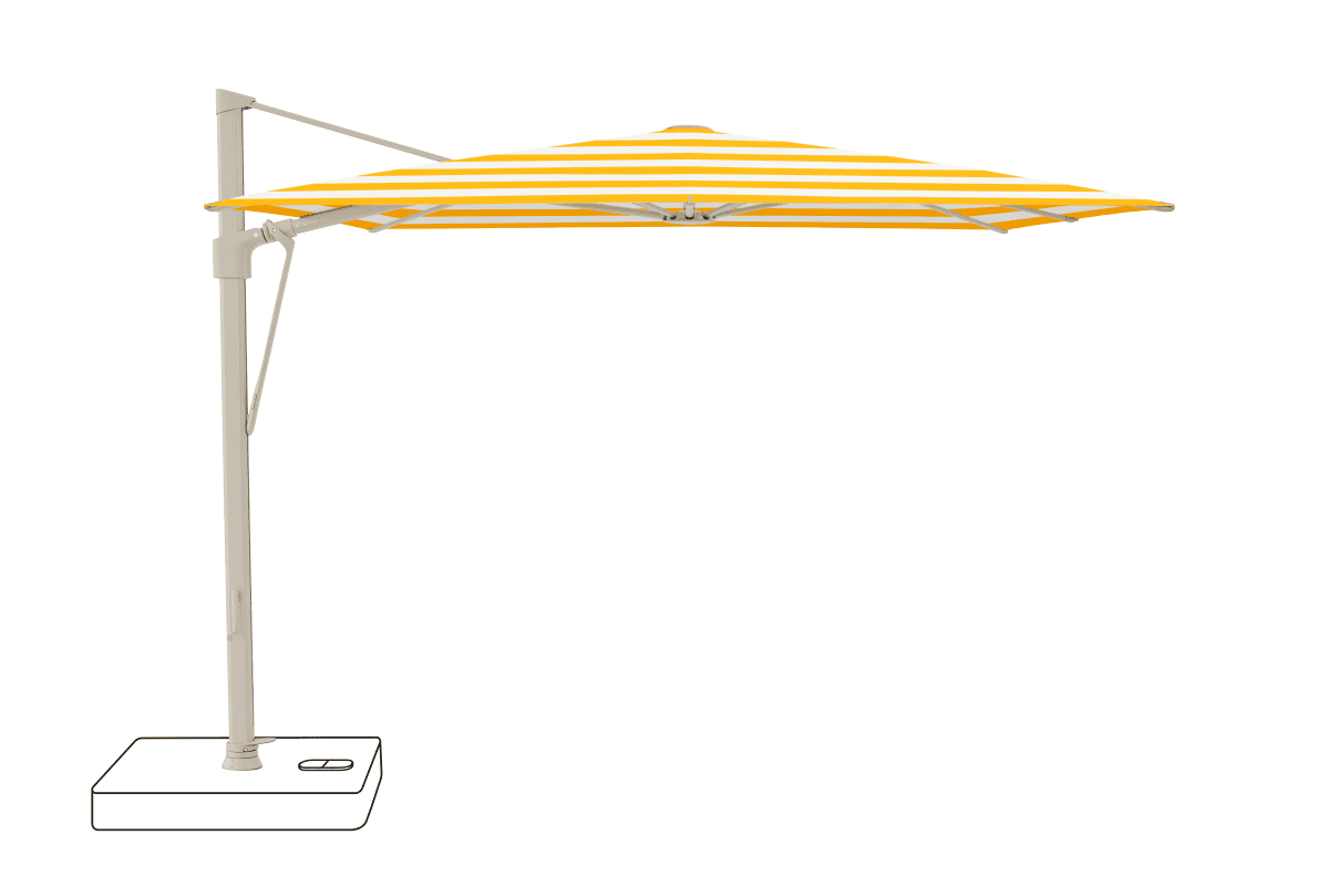 Glatz Parasol VITA Sfera carre Cat.5 624 Yellow Stripe Alu laque gris soie