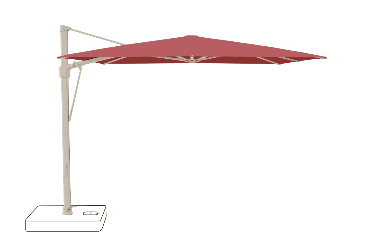 Glatz Parasol VITA Sfera carre Cat.5 637 Cherry Alu laque gris soie