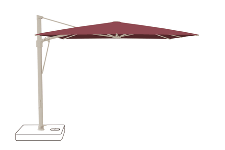 Glatz Parasol VITA Sfera carre Cat.5 644 Merlot Alu laque gris soie