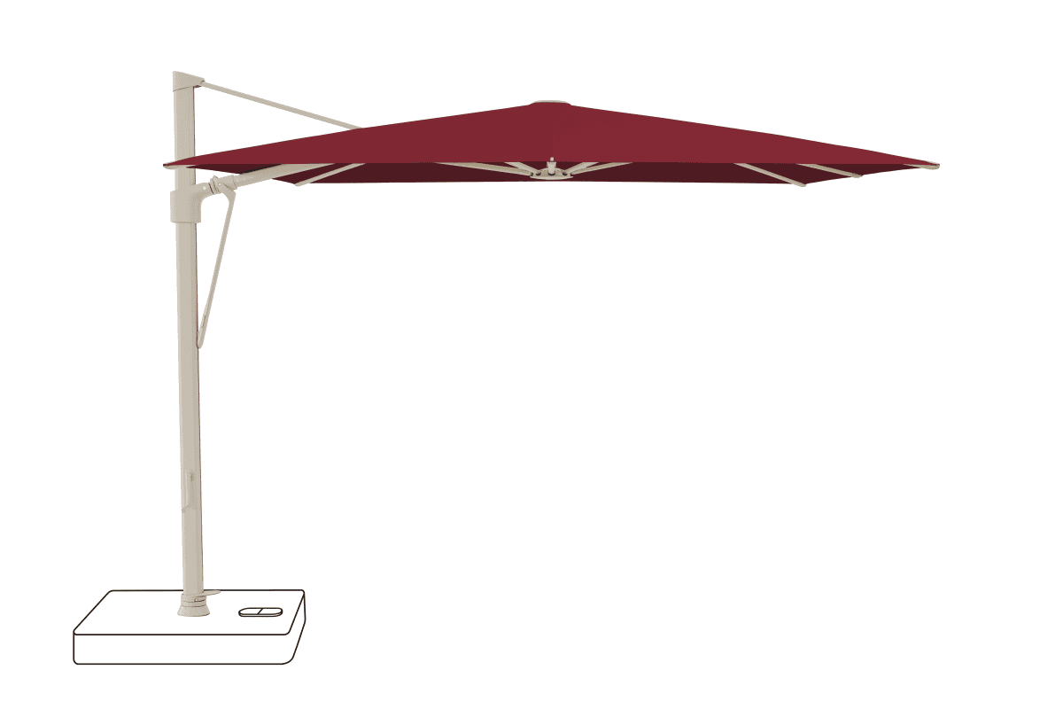 Glatz Parasol VITA Sfera carre Cat.5 645 Burgundy Alu laque gris soie