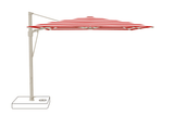 Glatz Parasol VITA Sfera carre Cat.5 800 Red Stripe Alu laque gris soie