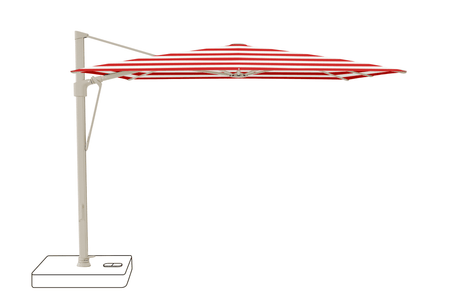 Glatz Parasol VITA Sfera carre Cat.5 800 Red Stripe Alu laque gris soie