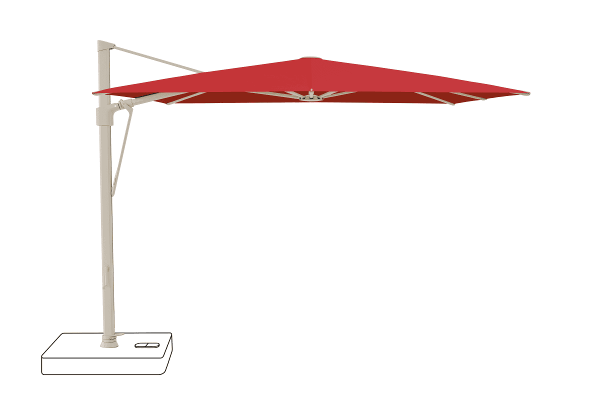Glatz Parasol VITA Sfera carre Cat.5 801 Campari Alu laque gris soie