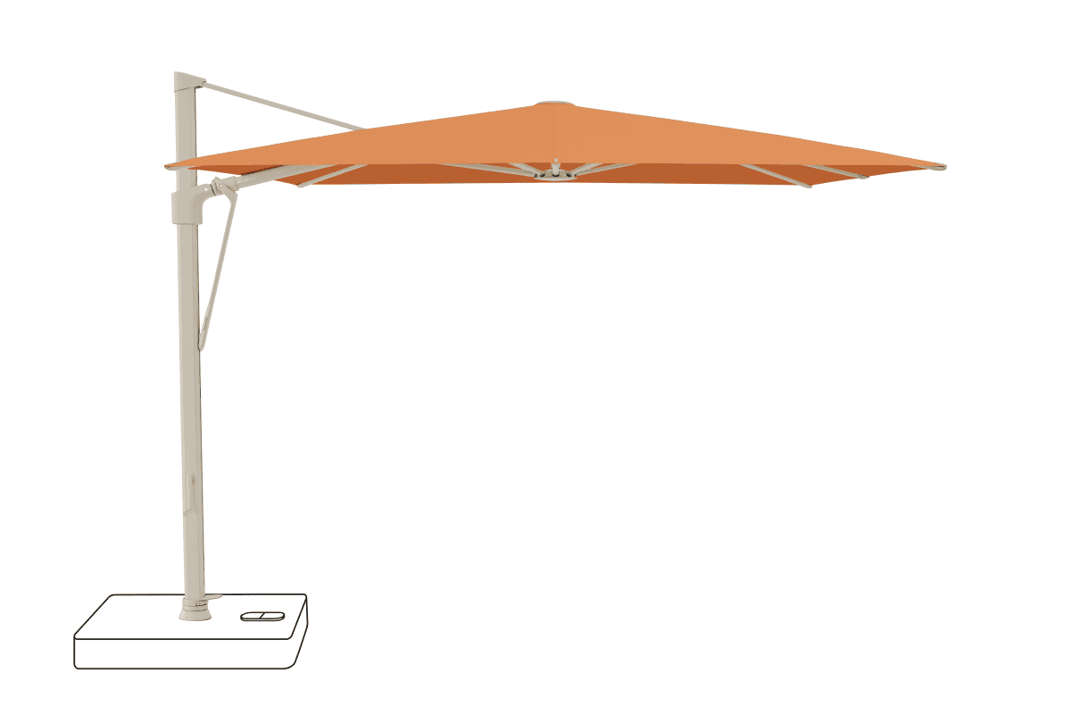 Glatz Parasol VITA Sfera carre Cat.5 802 Sienna Alu laque gris soie