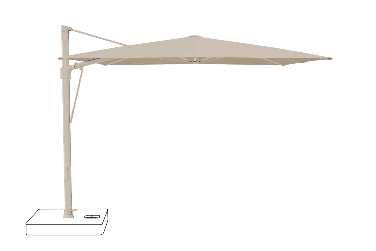 Glatz Parasol VITA Sfera carre Cat.5 803 Linen Alu laque gris soie