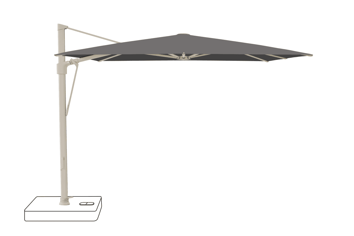 Glatz Parasol VITA Sfera carre Cat.5 807 Lava Alu laque gris soie