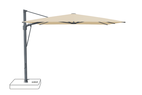 Glatz Parasol VITA Sfera carre Cat.5 526 Bamboo Alu laque anthracite
