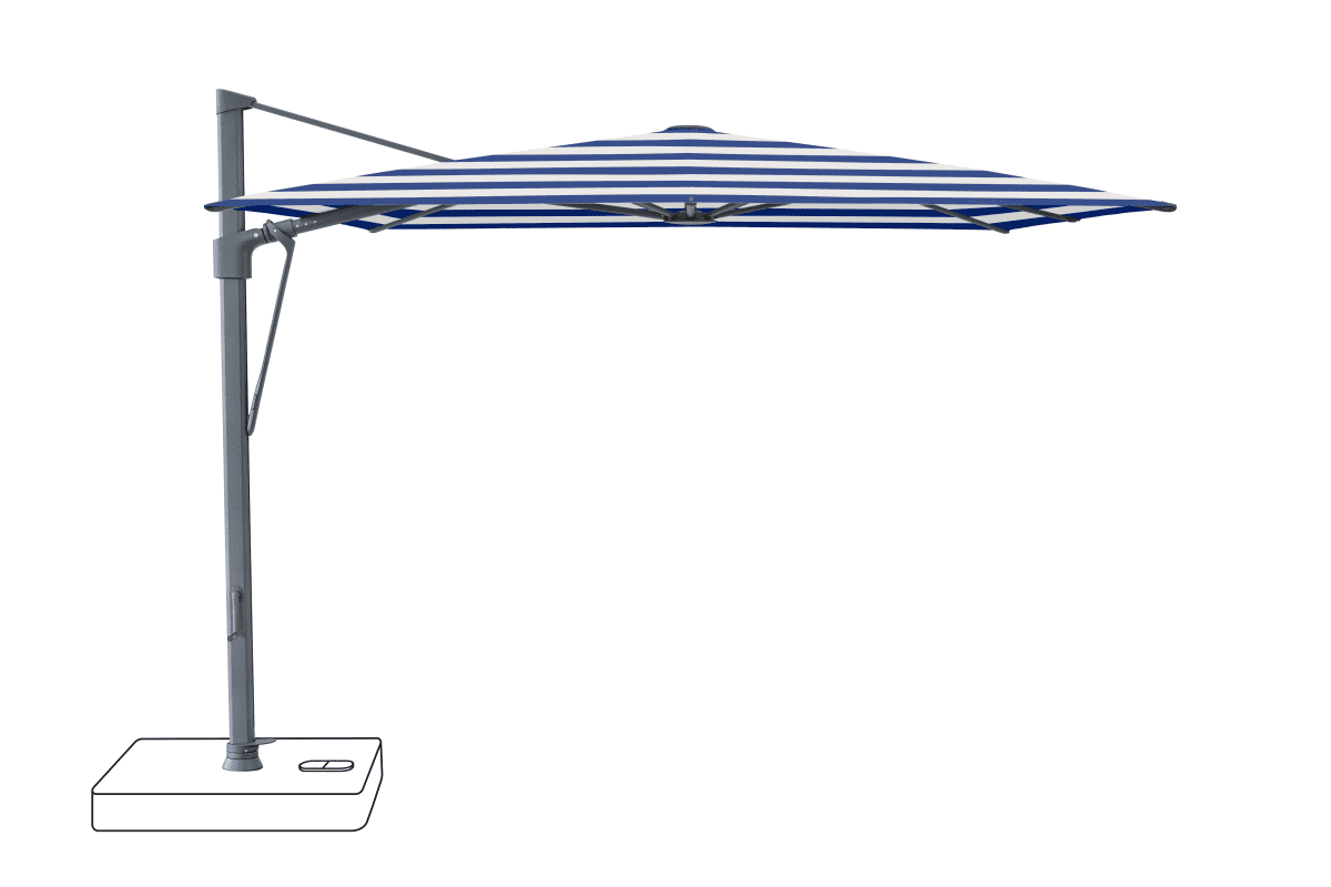 Glatz Parasol VITA Sfera carre Cat.5 602 Blue Stripe Alu laque anthracite