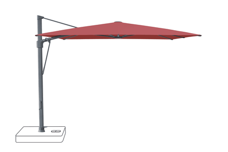 Glatz Parasol VITA Sfera carre Cat.5 637 Cherry Alu laque anthracite