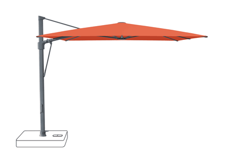 Glatz Parasol VITA Sfera carre Cat.5 660 Papaya Alu laque anthracite