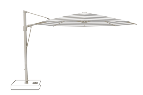 Glatz Parasol VITA Sfera rond Cat.5 555 Grey Stripe Alu laque gris soie