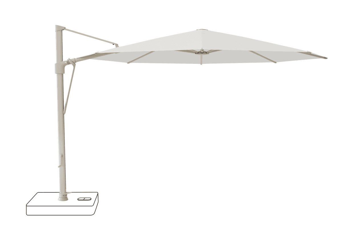Glatz Parasol VITA Sfera rond Cat.5 556 Alabaster Alu laque gris soie