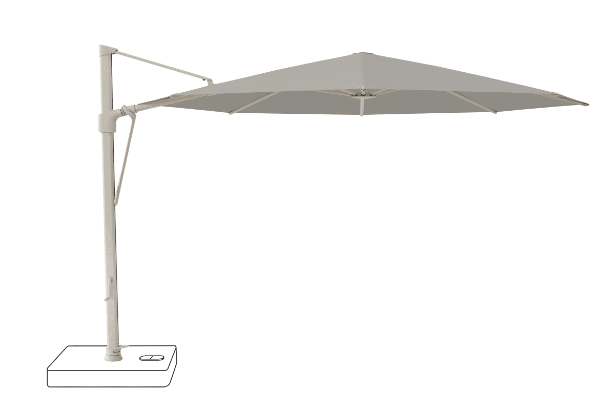 Glatz Parasol VITA Sfera rond Cat.5 558 Steel Alu laque gris soie