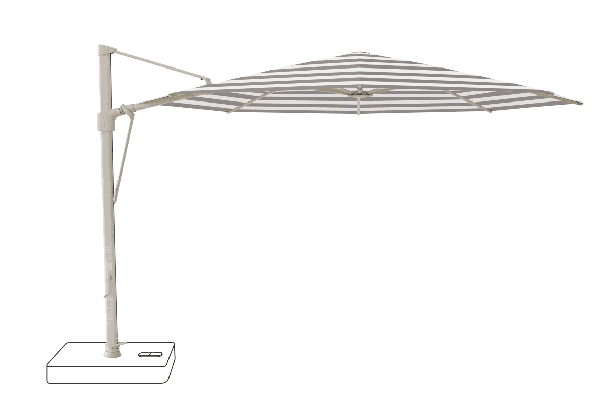 Glatz Parasol VITA Sfera rond Cat.5 570 Steel Stripe Alu laque gris soie