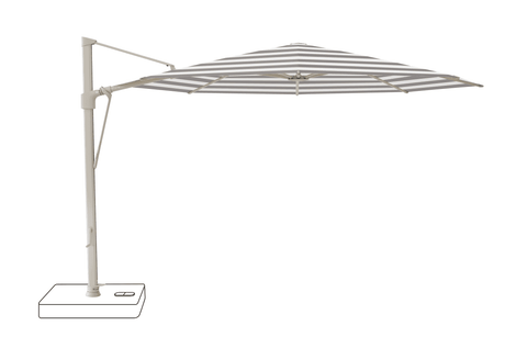 Glatz Parasol VITA Sfera rond Cat.5 570 Steel Stripe Alu laque gris soie