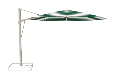 Glatz Parasol VITA Sfera rond Cat.5 589 Green Stripe Alu laque gris soie