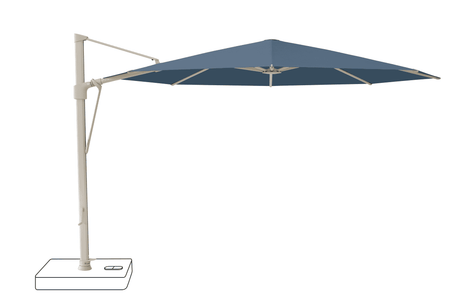 Glatz Parasol VITA Sfera rond Cat.5 600 Wave Alu laque gris soie