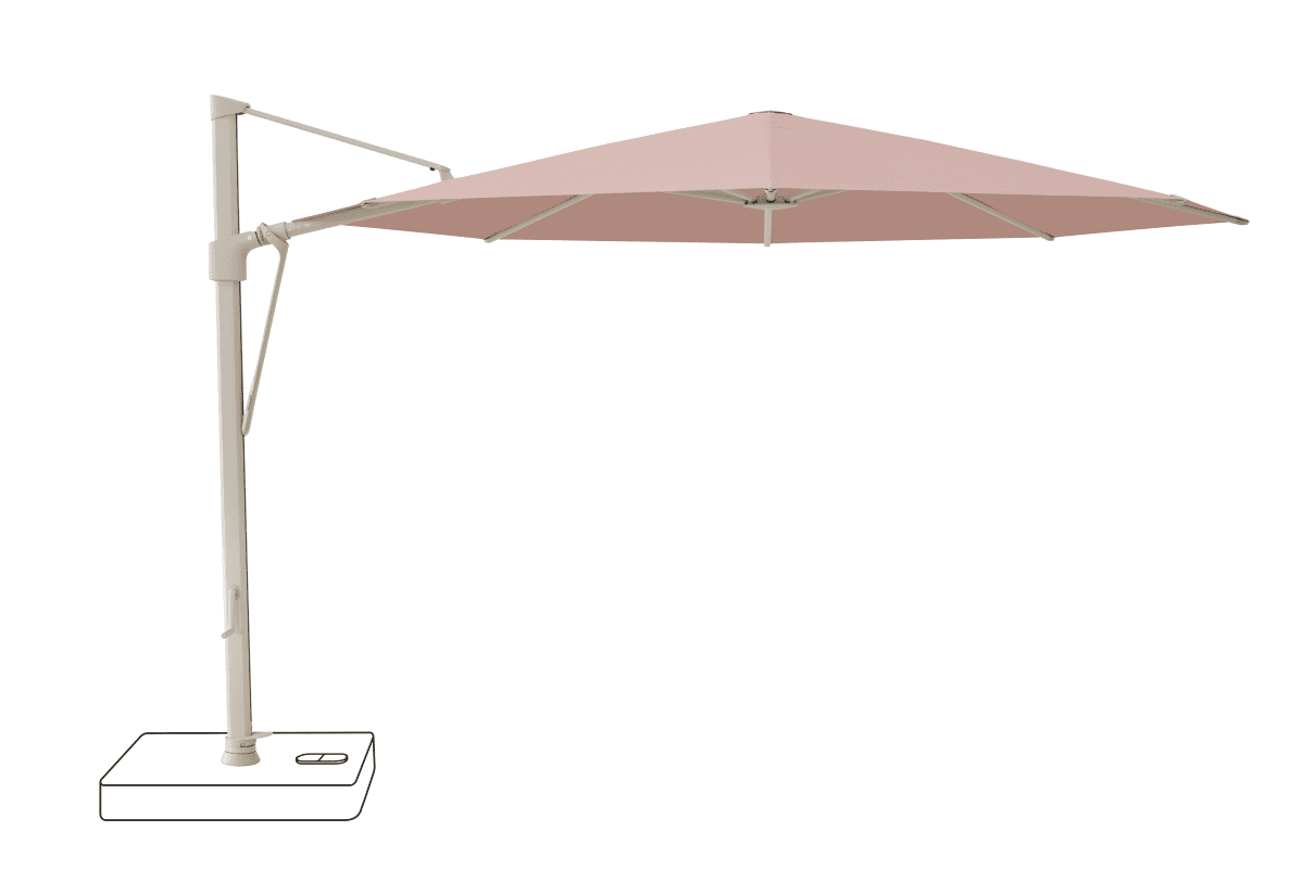 Glatz Parasol VITA Sfera rond Cat.5 639 Blush Alu laque gris soie