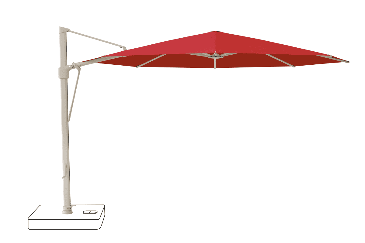 Glatz Parasol VITA Sfera rond Cat.5 801 Campari Alu laque gris soie