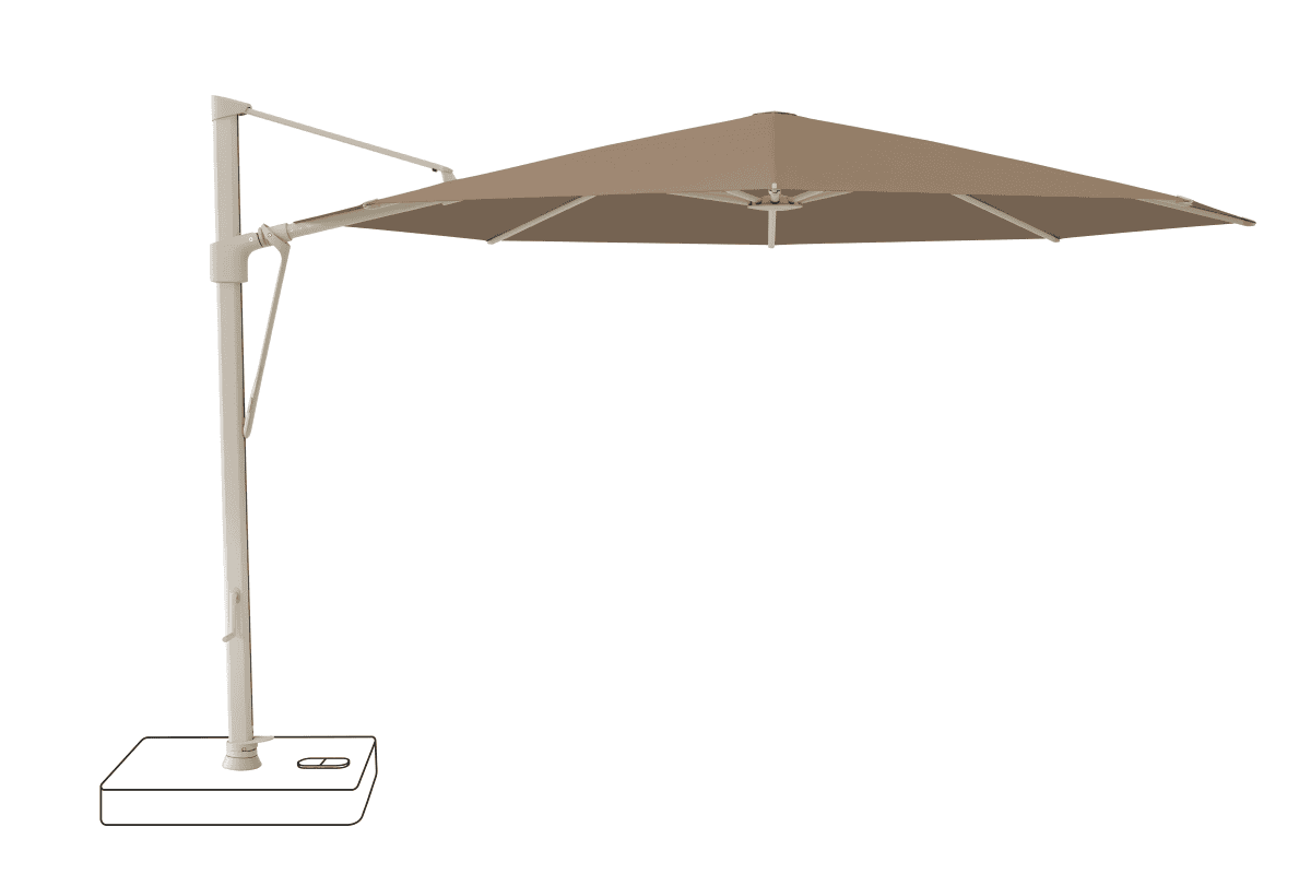 Glatz Parasol VITA Sfera rond Cat.5 805 Walnut Alu laque gris soie