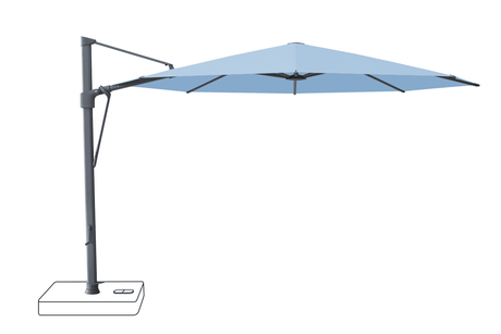 Glatz Parasol VITA Sfera rond Cat.5 515 Cloud Alu laque anthracite