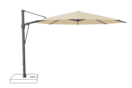 Glatz Parasol VITA Sfera rond Cat.5 526 Bamboo Alu laque anthracite