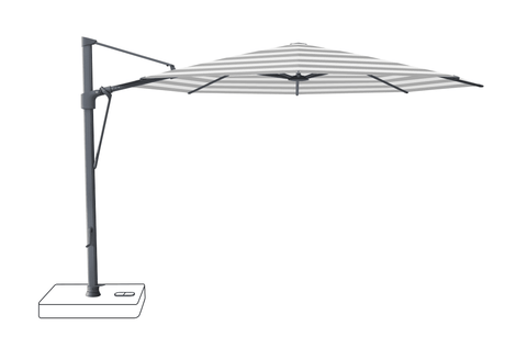 Glatz Parasol VITA Sfera rond Cat.5 555 Grey Stripe Alu laque anthracite