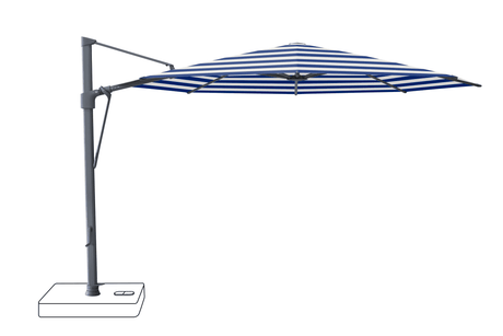 Glatz Parasol VITA Sfera rond Cat.5 602 Blue Stripe Alu laque anthracite