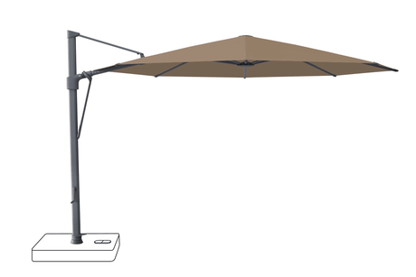 Glatz Parasol VITA Sfera rond Cat.5 805 Walnut Alu laque anthracite