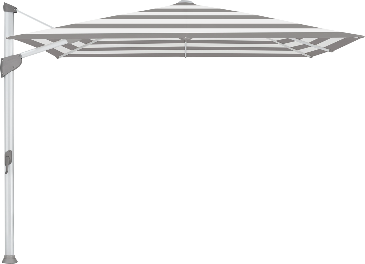 Glatz Parasol FORTANO carre Cat.5 570 Steel Stripe Alu naturel eloxe