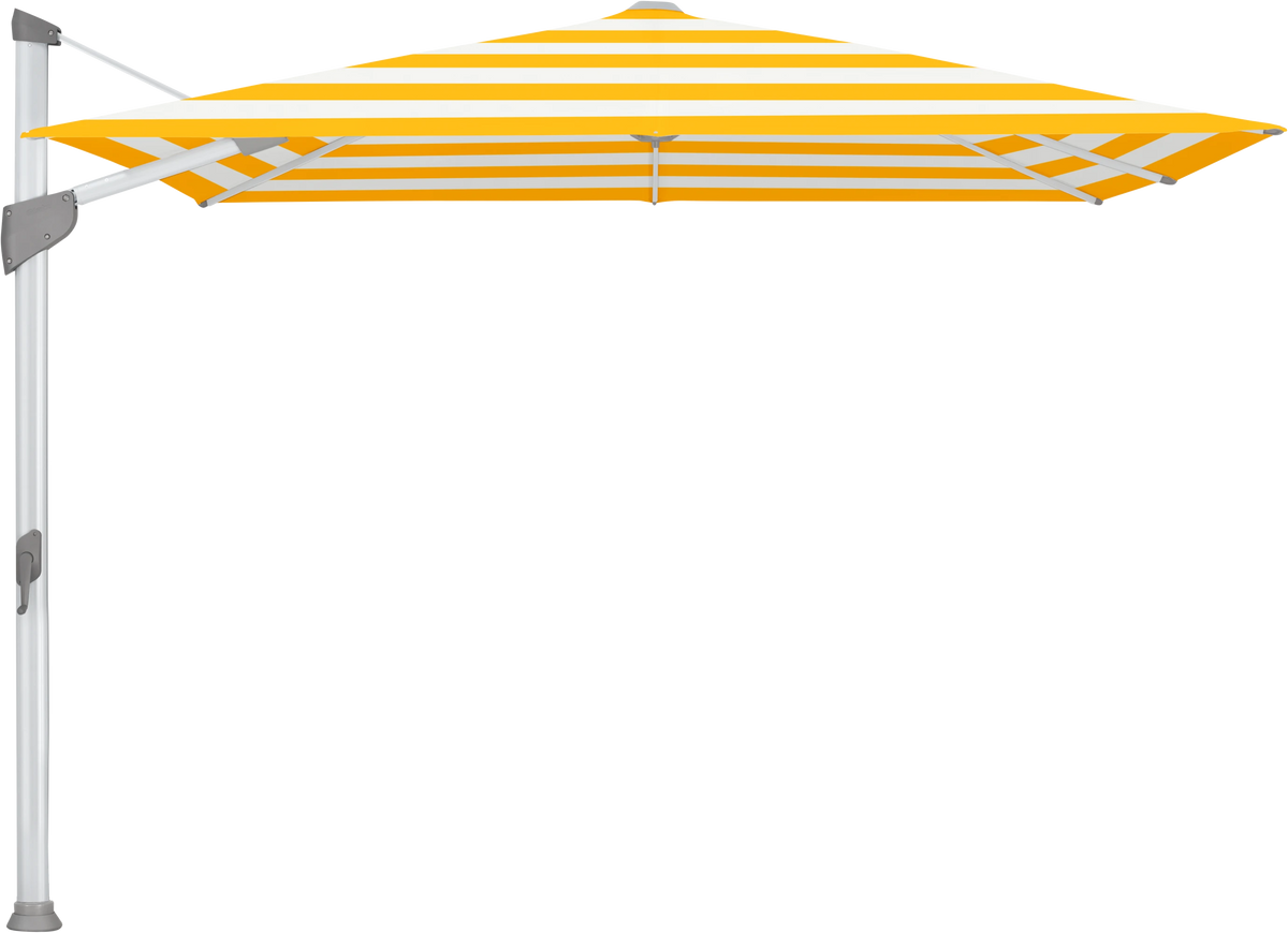 Glatz Parasol FORTANO carre Cat.5 624 Yellow Stripe Alu naturel eloxe