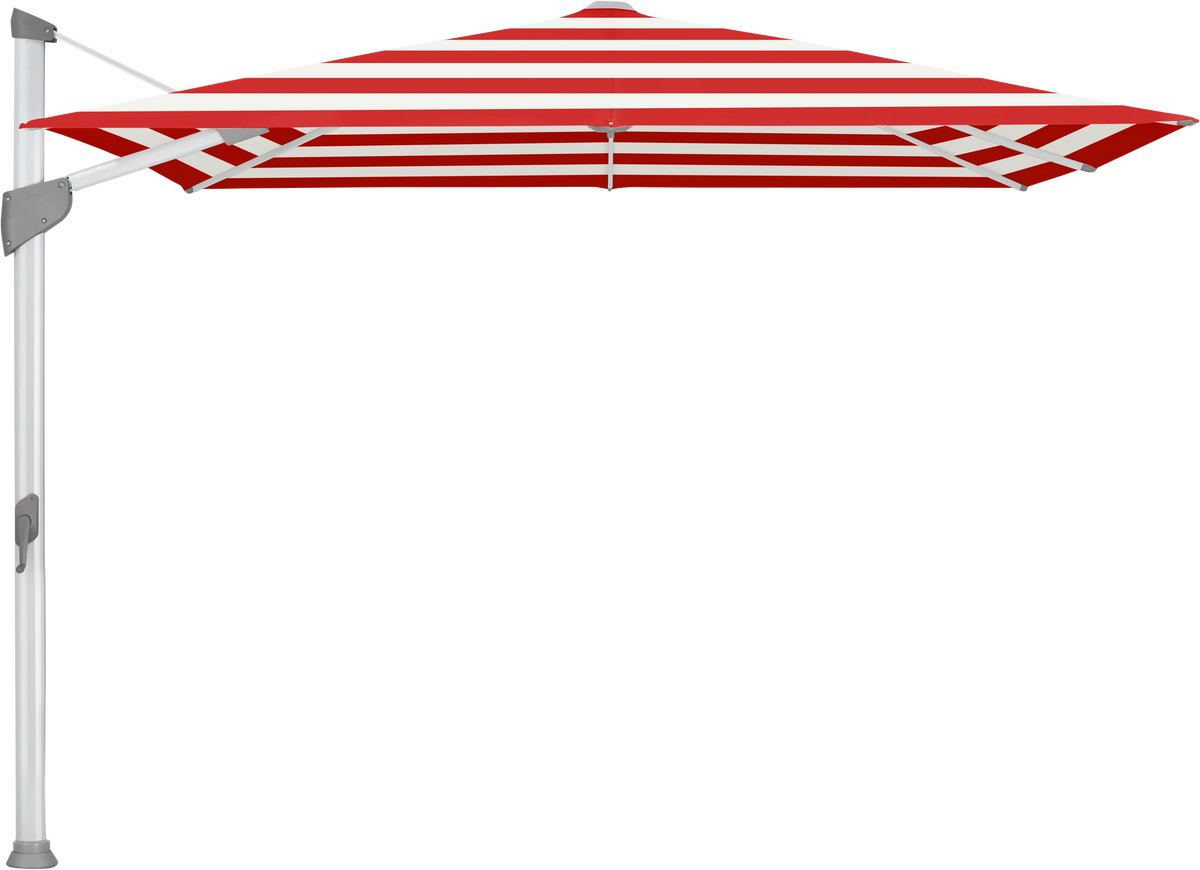 Glatz Parasol FORTANO carre Cat.5 800 Red Stripe Alu naturel eloxe