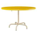 Schaffner Säntis Table repas rabattable Ø117cm – Jaune 11 / Marron Pastel 83