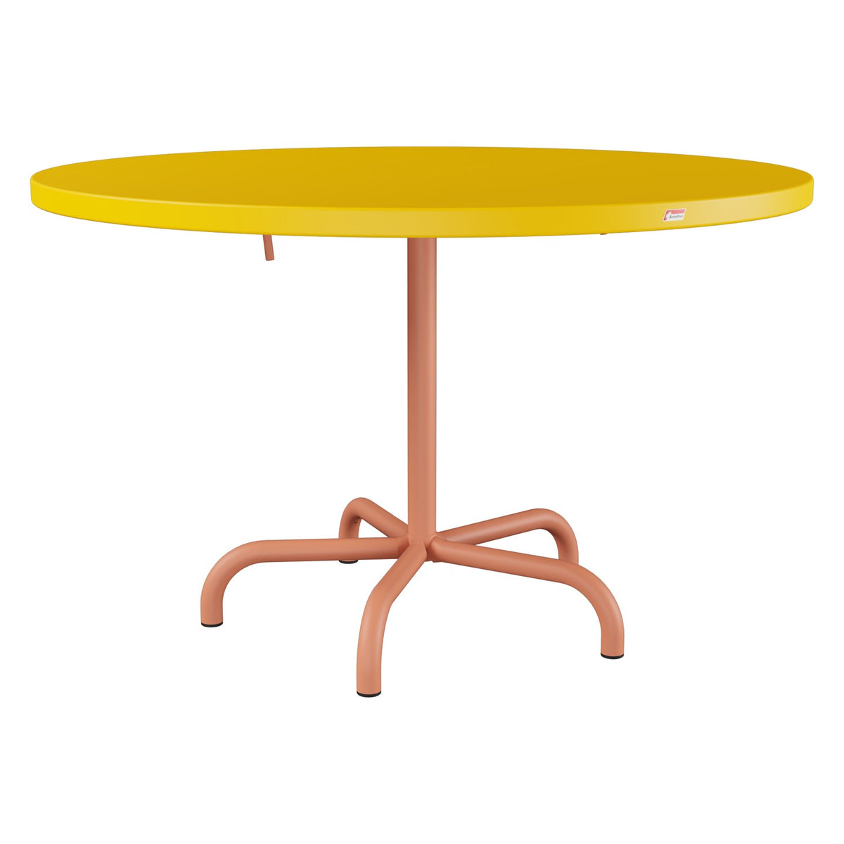 Schaffner Säntis Table repas rabattable Ø117cm – Jaune 11 / Terracotta 84