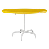 Schaffner Säntis Table repas rabattable Ø117cm – Jaune 11 / Blanc 90