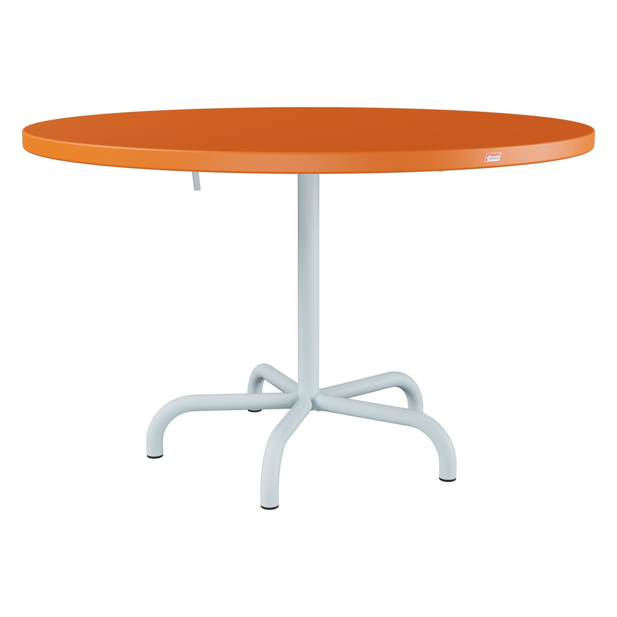 Schaffner Säntis Table repas rabattable Ø117cm – Orange 13 / Bleu Pastel 51