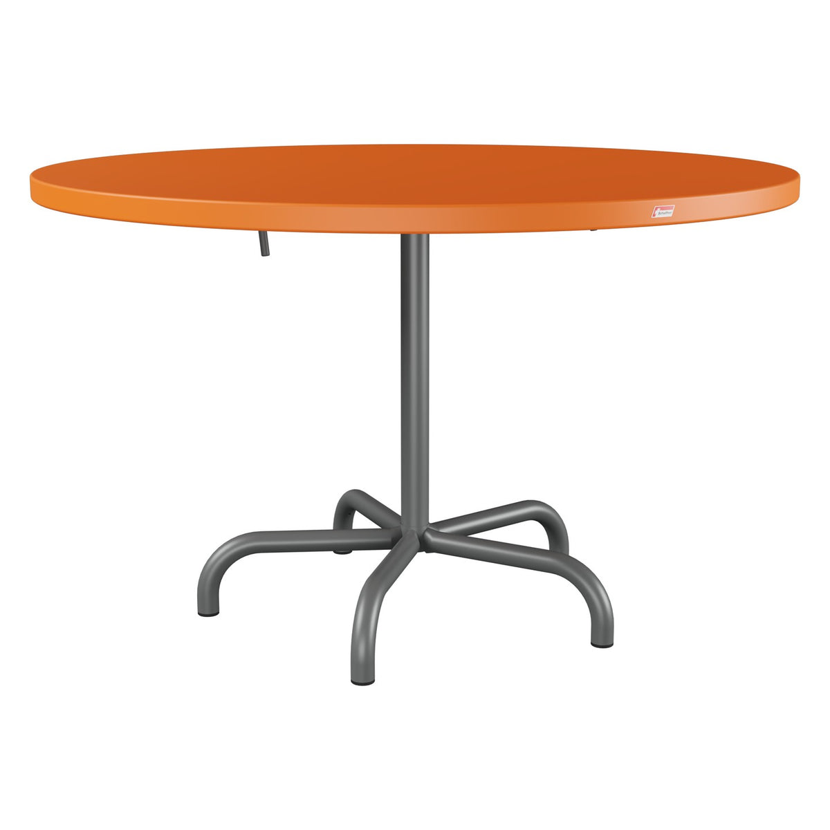Schaffner Säntis Table repas rabattable Ø117cm – Orange 13 / Graphite 73