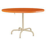 Schaffner Säntis Table repas rabattable Ø117cm – Orange 13 / Marron Pastel 83