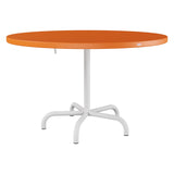 Schaffner Säntis Table repas rabattable Ø117cm – Orange 13 / Blanc 90